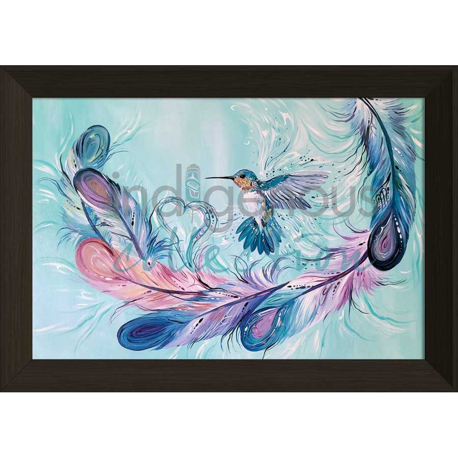 Hummingbird Feathers by artist Carla Joseph - Métis/Cree. Indigenous Collection