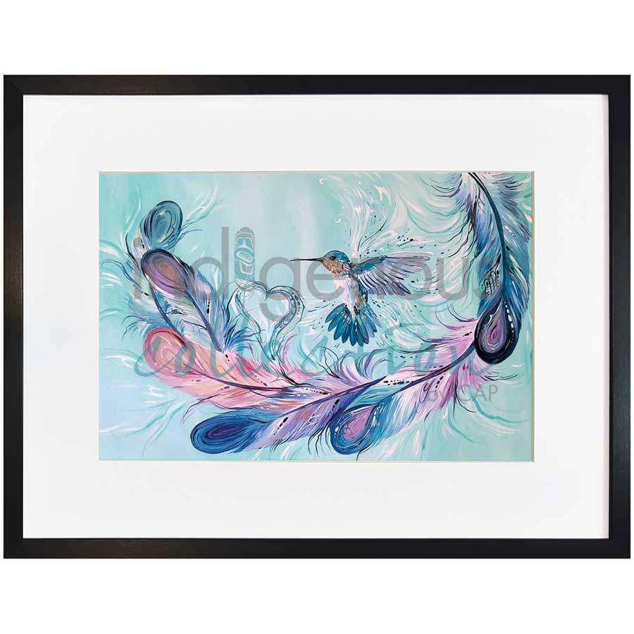 Hummingbird Feathers by artist Carla Joseph - Métis/Cree. Indigenous Collection