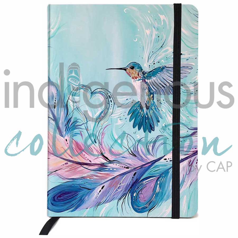 Hummingbird Feathers Journal by artist Carla Joseph. Indigenous Collection.