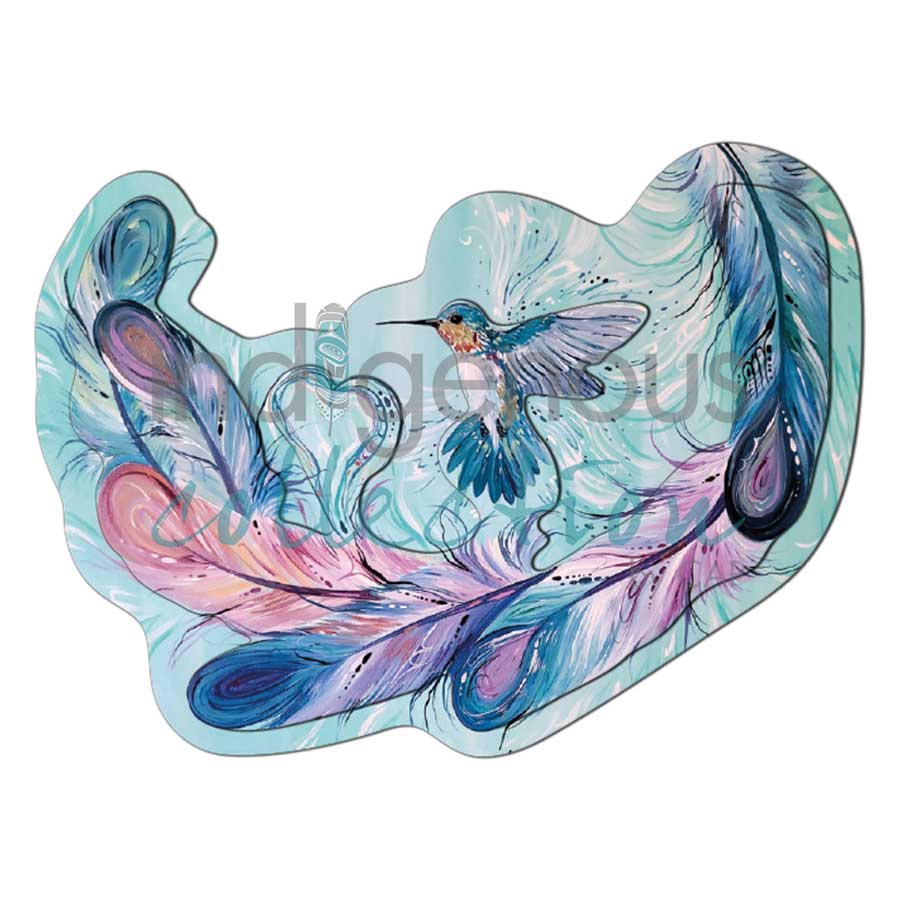 Hummingbird Feathers 3D Magnets by artist Carla Joseph. Indigenous Collection.