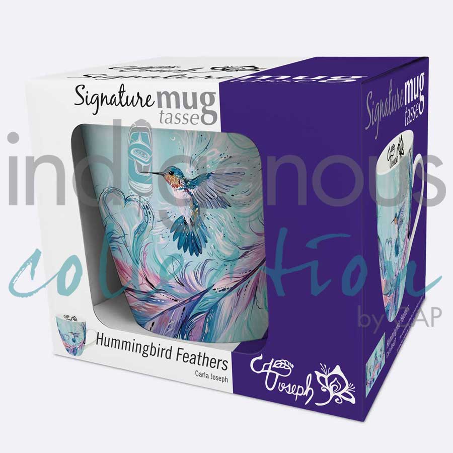 Hummingbird Feathers 18 oz. Signature Mug by artist Carla Joseph