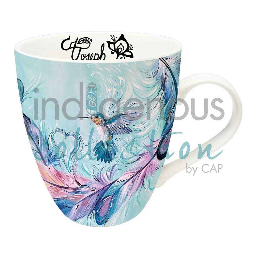 Hummingbird Feathers 18 oz. Signature Mug by artist Carla Joseph