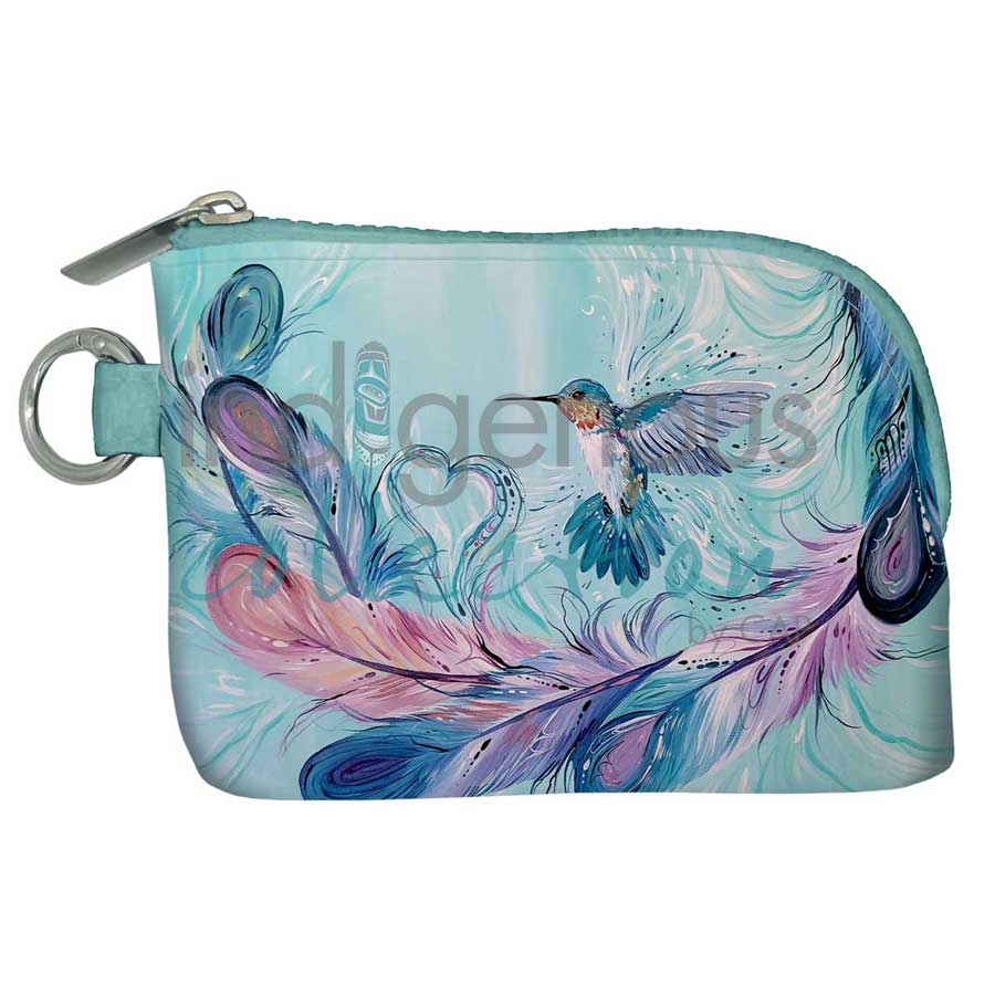 Hummingbird Feathers Pocket Wallet by artist Carla Joseph. Indigenous Collection.