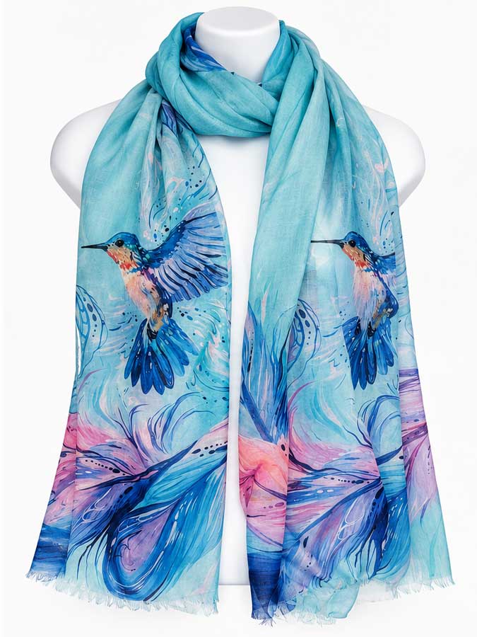 Hummingbird Feathers Eco Scarf by artist Carla Joseph