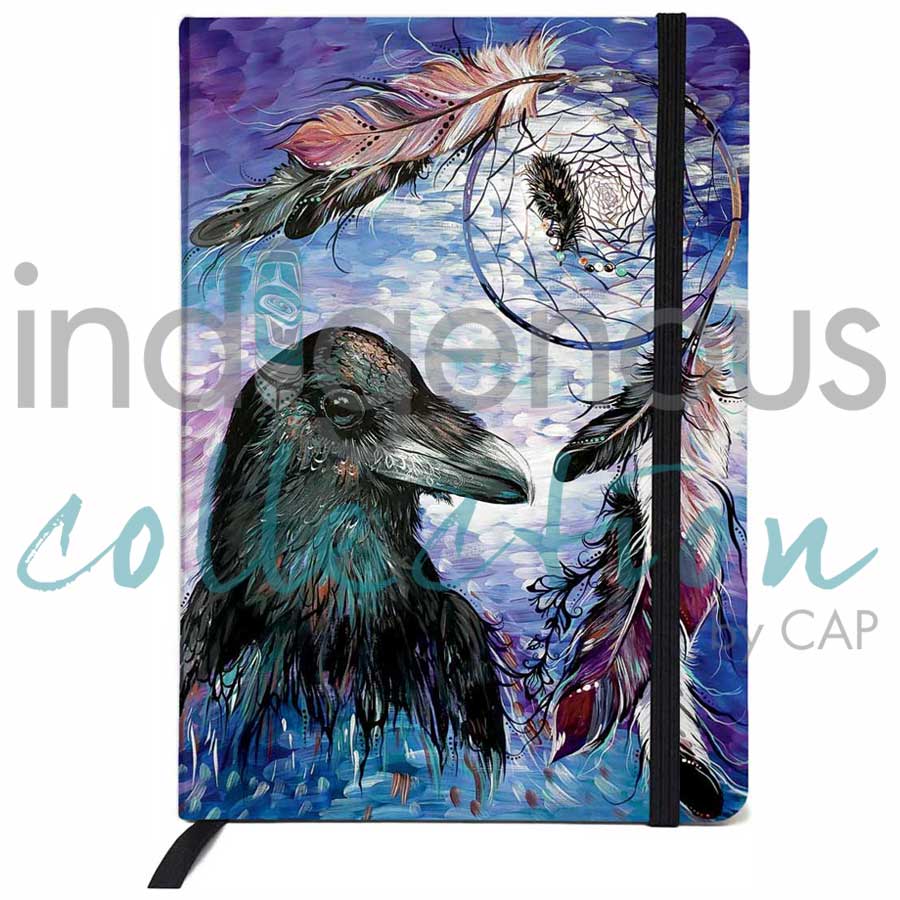Raven Dream Catcher Journal by artist Carla Joseph. Indigenous Collection.