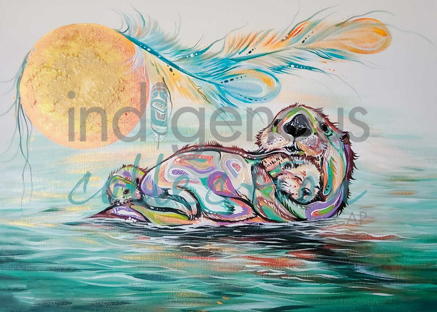 Otter Family by artist Carla Joseph