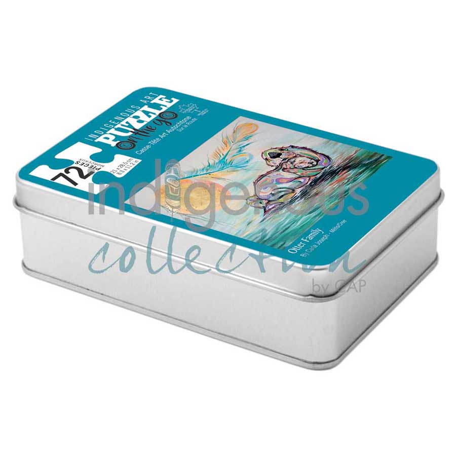 Otter Family Puzzle - On The Go - 72 Pcs by artist Carla Joseph. Indigenous Collection.