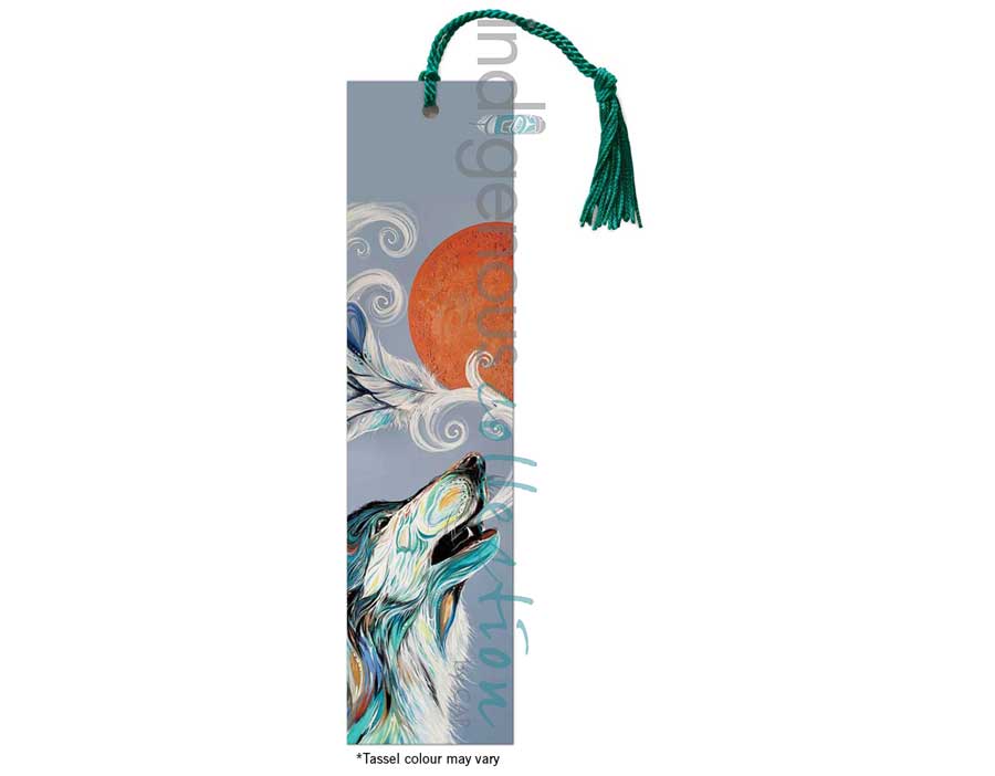 Cree Wolf Call Bookmark by artist Carla Joseph