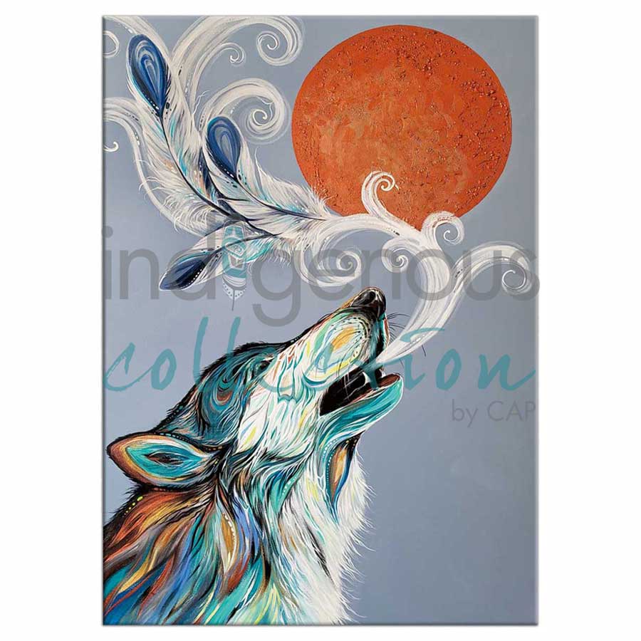 Cree Wolf Call Magnets by artist Carla Joseph