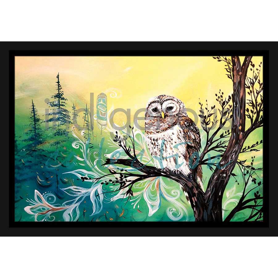 Wise Owl by artist Carla Joseph - Métis/Cree. Indigenous Collection