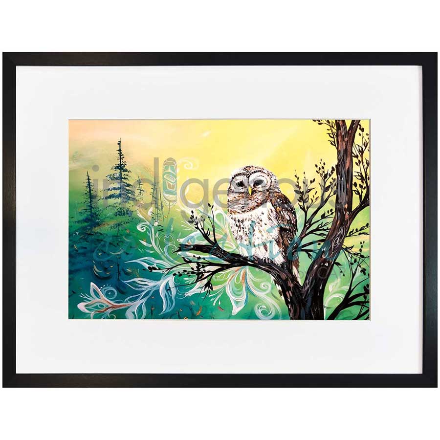 Wise Owl by artist Carla Joseph - Métis/Cree. Indigenous Collection