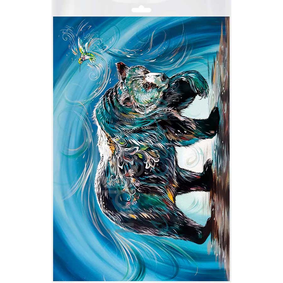 Bear With Hummingbird by artist Carla Joseph - Métis/Cree. Indigenous Collection