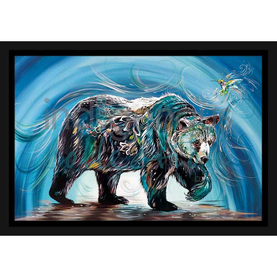 Bear With Hummingbird by artist Carla Joseph - Métis/Cree. Indigenous Collection