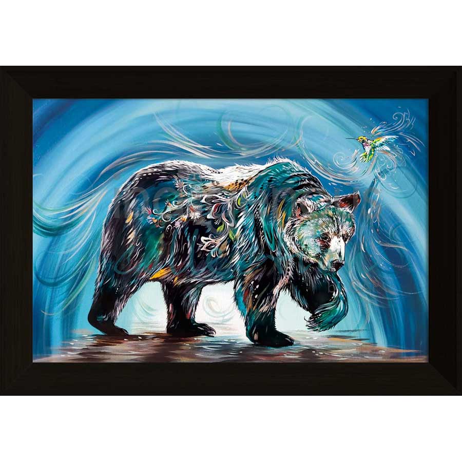 Bear With Hummingbird by artist Carla Joseph - Métis/Cree. Indigenous Collection