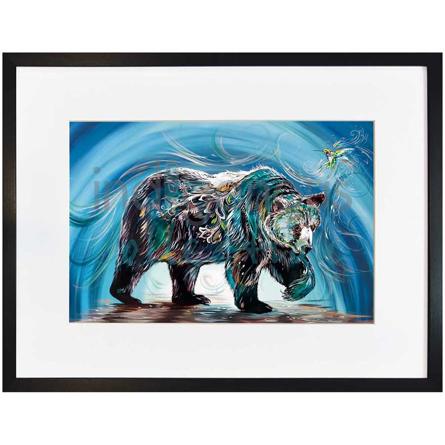 Bear With Hummingbird by artist Carla Joseph - Métis/Cree. Indigenous Collection