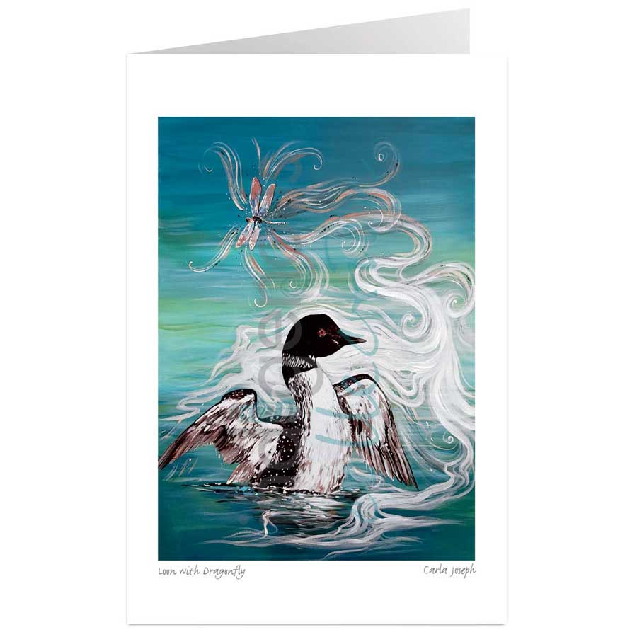 Loon with Dragonfly by artist Carla Joseph
