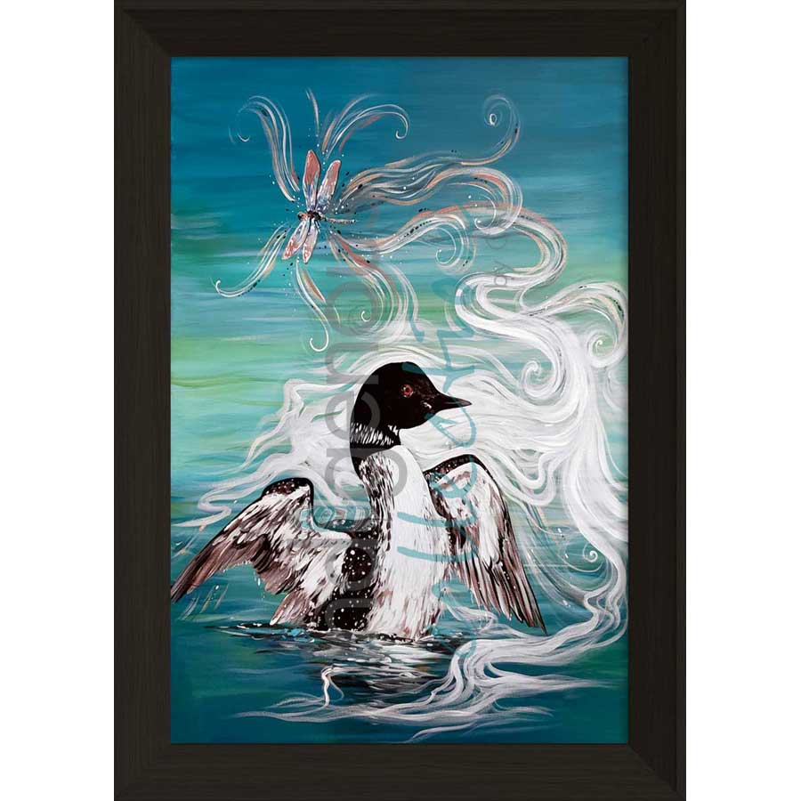 Loon with Dragonfly by artist Carla Joseph - Métis/Cree. Indigenous Collection