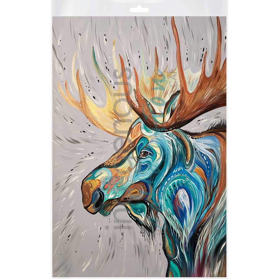 Cree Style Moose by artist Carla Joseph - Métis/Cree. Indigenous Collection