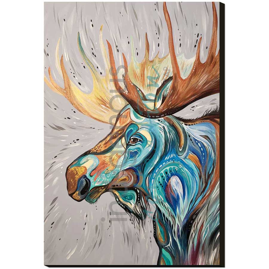 Cree Style Moose by artist Carla Joseph - Métis/Cree. Indigenous Collection