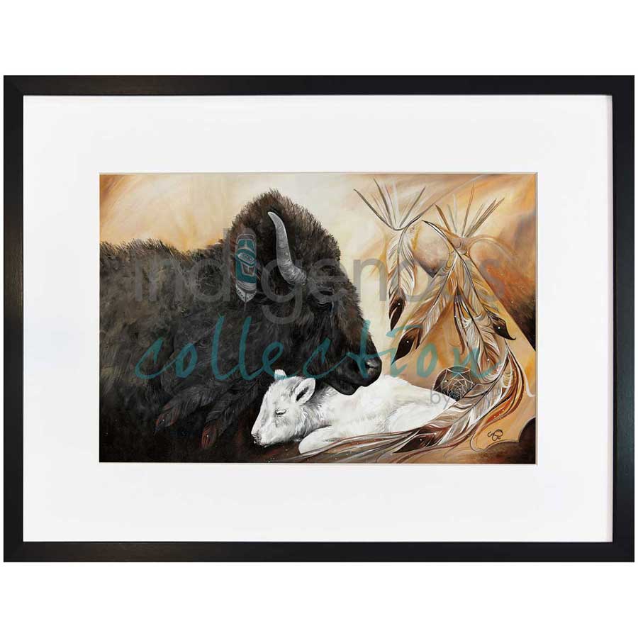 White Buffalo by artist Carla Joseph - Métis/Cree. Indigenous Collection