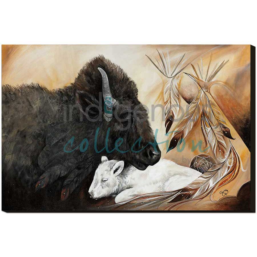 White Buffalo by artist Carla Joseph - Métis/Cree. Indigenous Collection