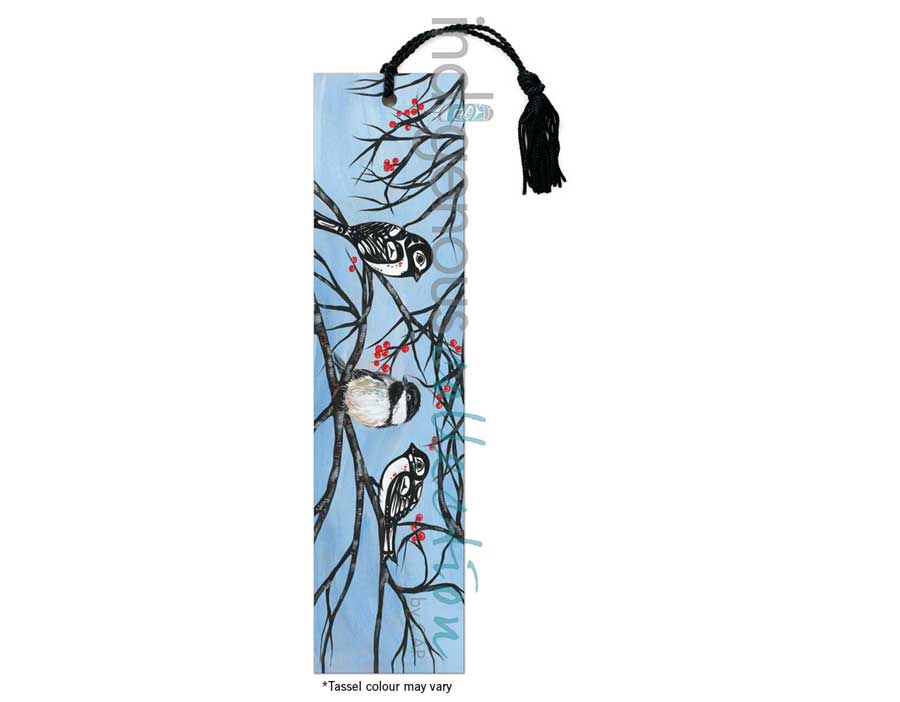 Chickadees Bookmark by artist Carla Joseph