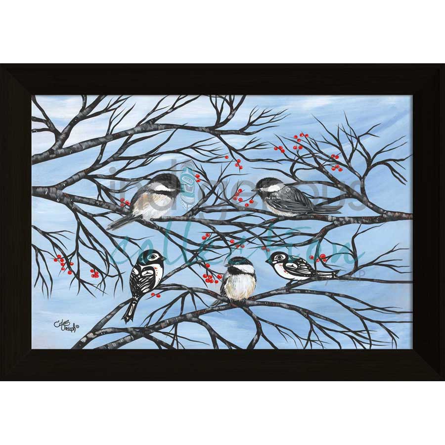 Chickadees by artist Carla Joseph - Métis/Cree. Indigenous Collection