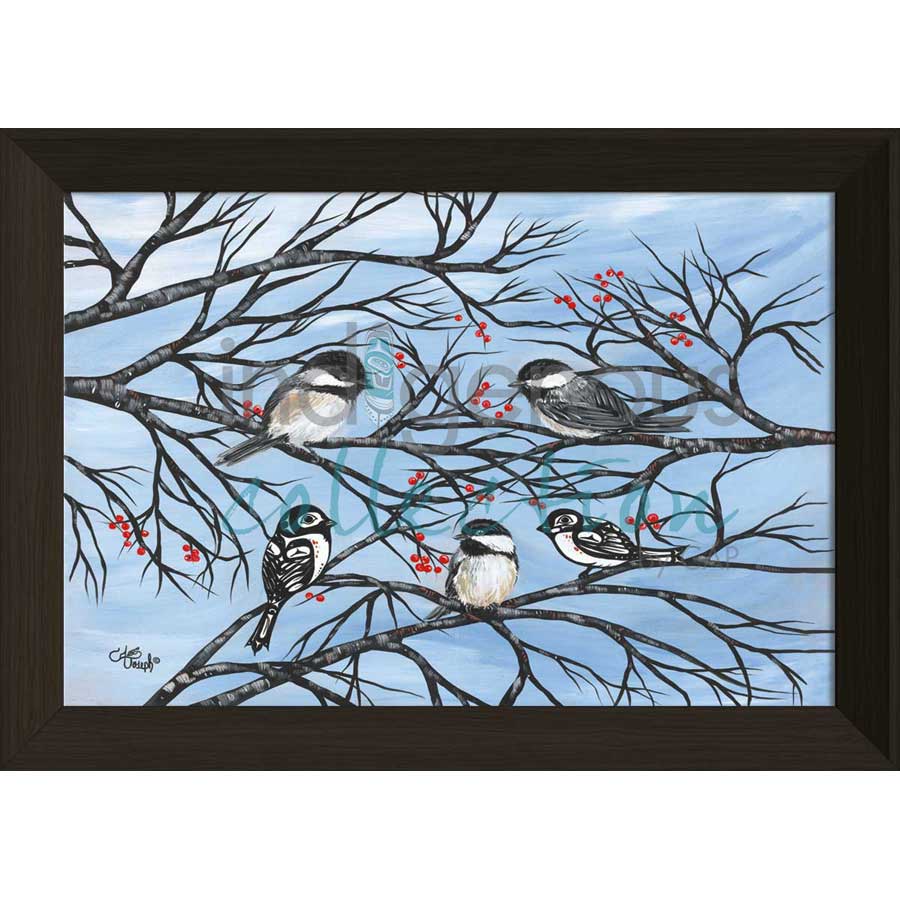 Chickadees Framed and Drymount