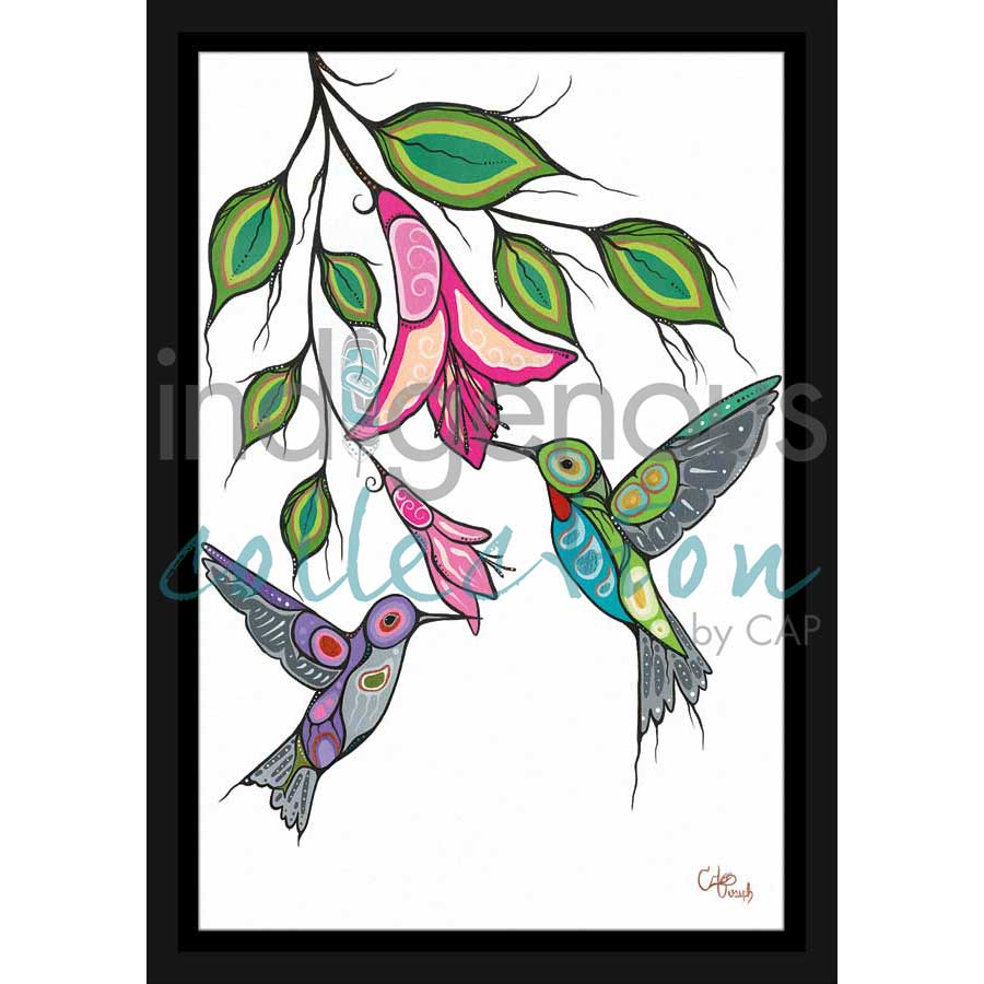 Cree Hummingbirds by artist Carla Joseph - Métis/Cree. Indigenous Collection