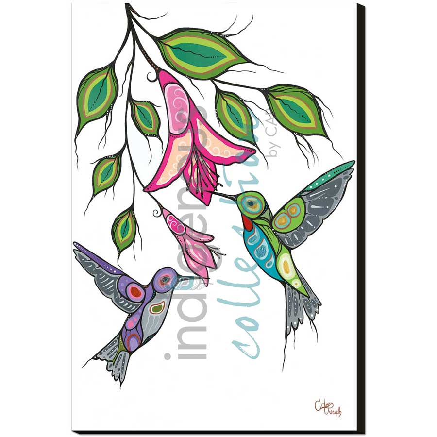 Cree Hummingbirds by artist Carla Joseph - Métis/Cree. Indigenous Collection