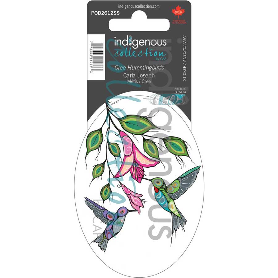 Cree Hummingbirds Sticker by artist Carla Joseph