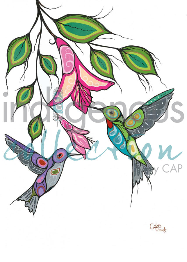 Cree Hummingbirds by artist Carla Joseph