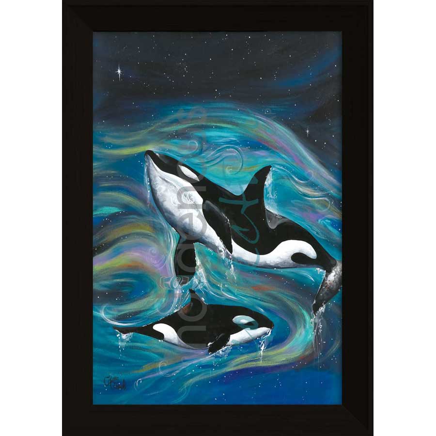 Killer Whales by artist Carla Joseph - Métis/Cree. Indigenous Collection