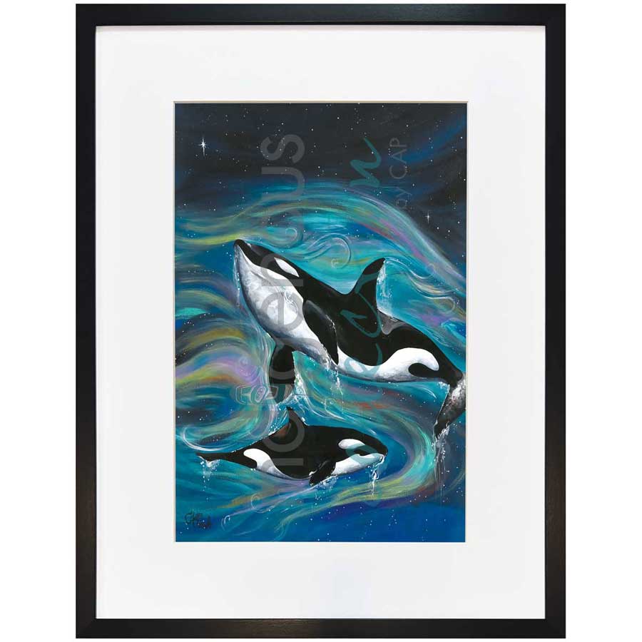 Killer Whales by artist Carla Joseph - Métis/Cree. Indigenous Collection