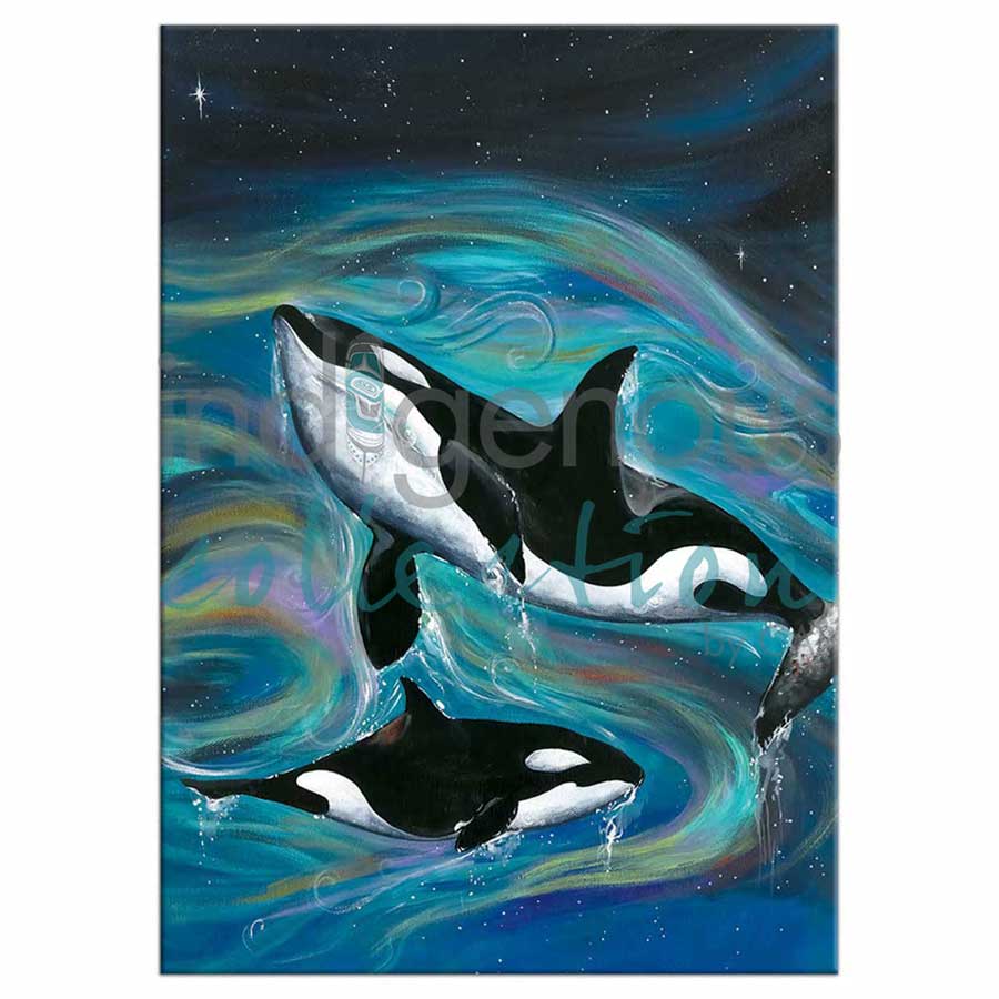Killer Whales Magnets by artist Carla Joseph