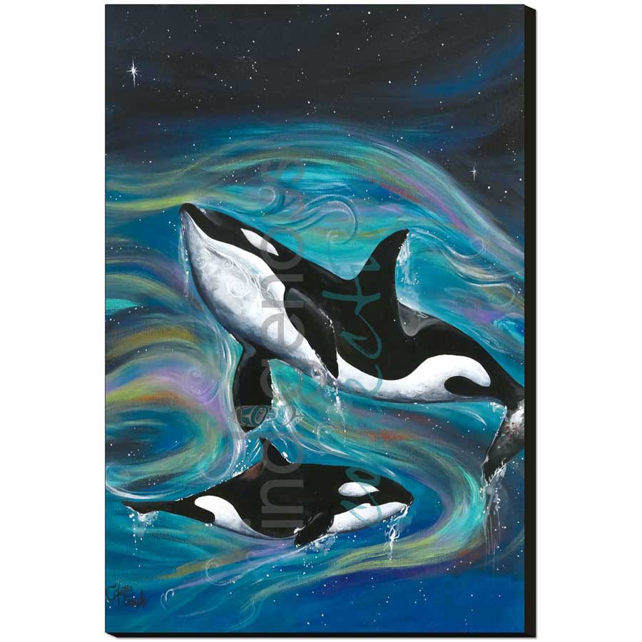 Killer Whales by artist Carla Joseph - Métis/Cree. Indigenous Collection