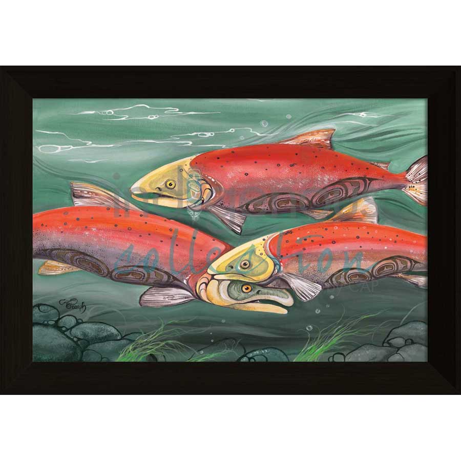 Salmon Run by artist Carla Joseph - Métis/Cree. Indigenous Collection