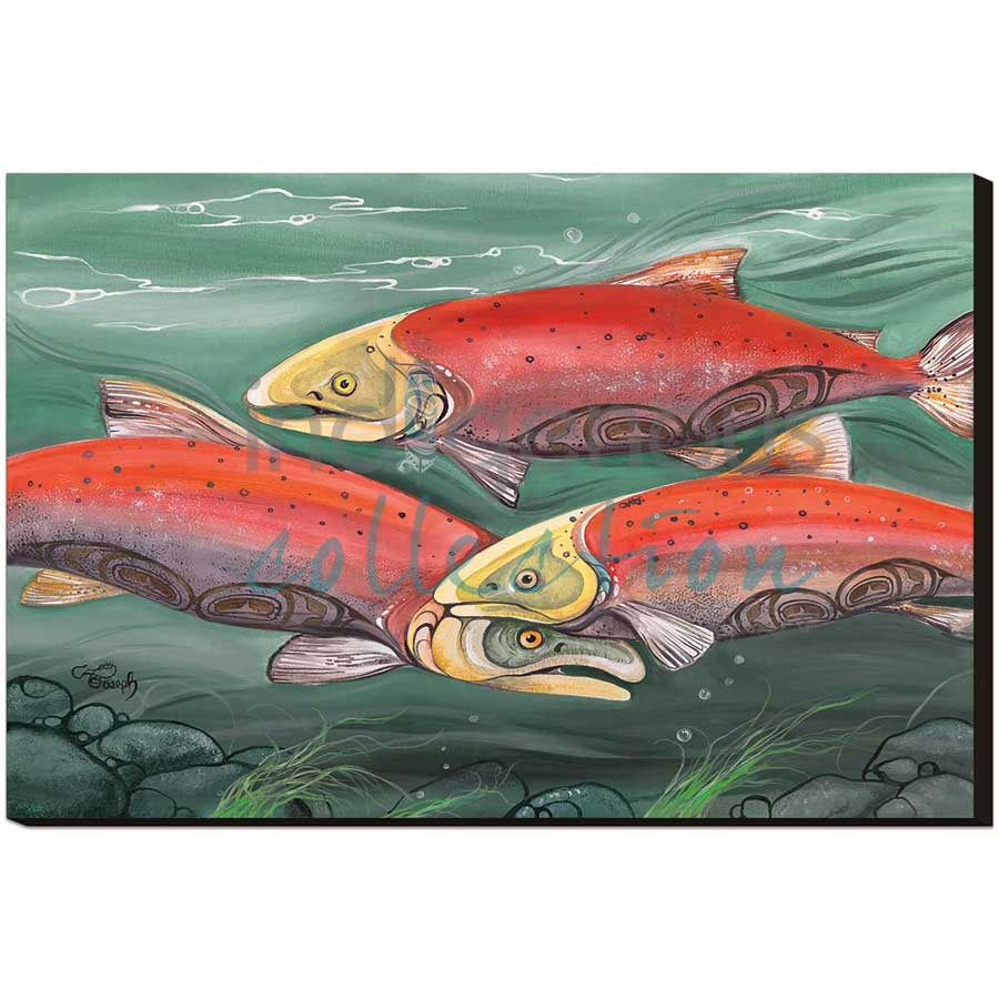 Salmon Run by artist Carla Joseph - Métis/Cree. Indigenous Collection