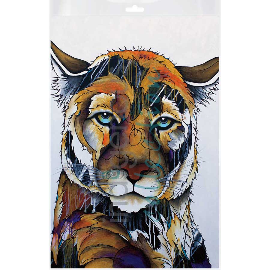 Sheep Creek Mountain Lion by artist Micqaela Jones - Te-Moak. Indigenous Collection