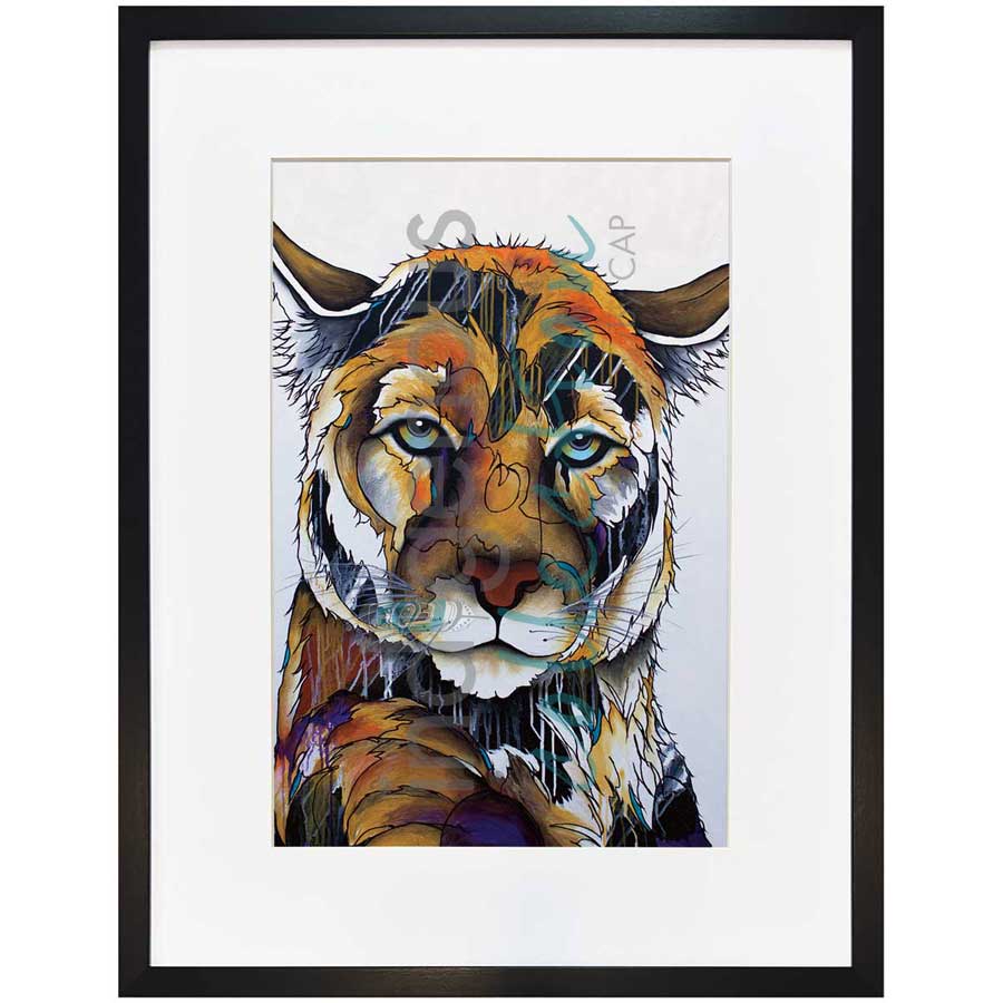 Sheep Creek Mountain Lion by artist Micqaela Jones - Te-Moak. Indigenous Collection