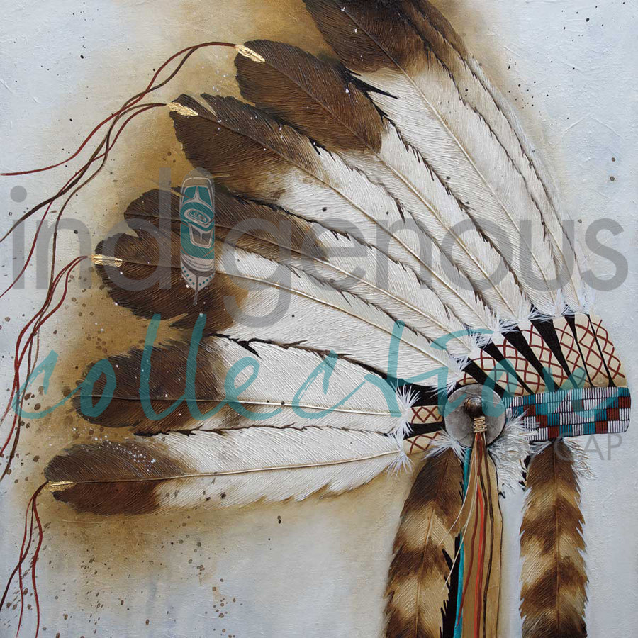 Precious Metals War Bonnet by artist Micqaela Jones