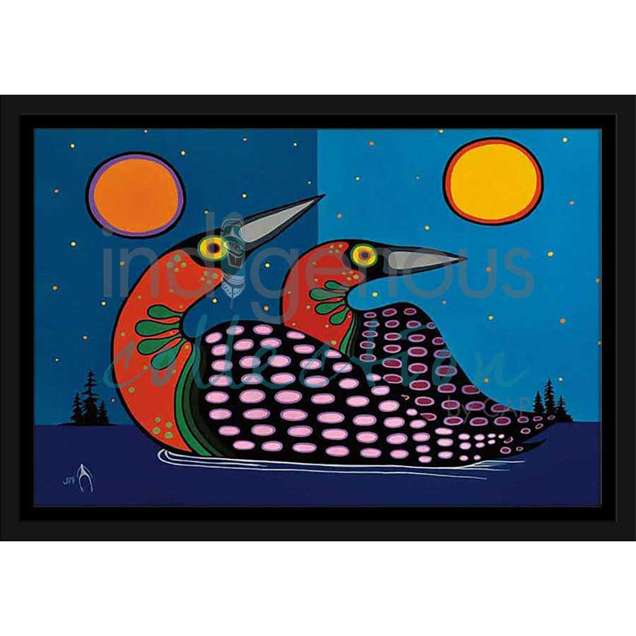 Loons by artist Jim Oskineegish - Ojibway. Indigenous Collection