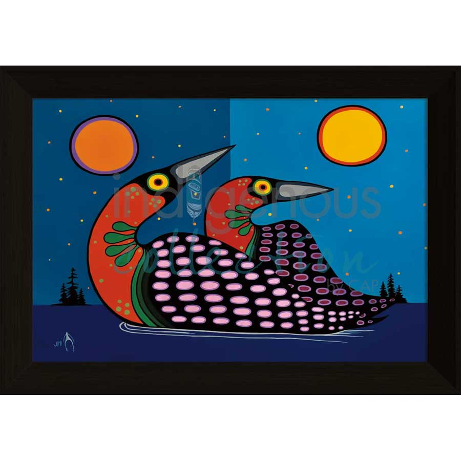 Loons by artist Jim Oskineegish - Ojibway. Indigenous Collection