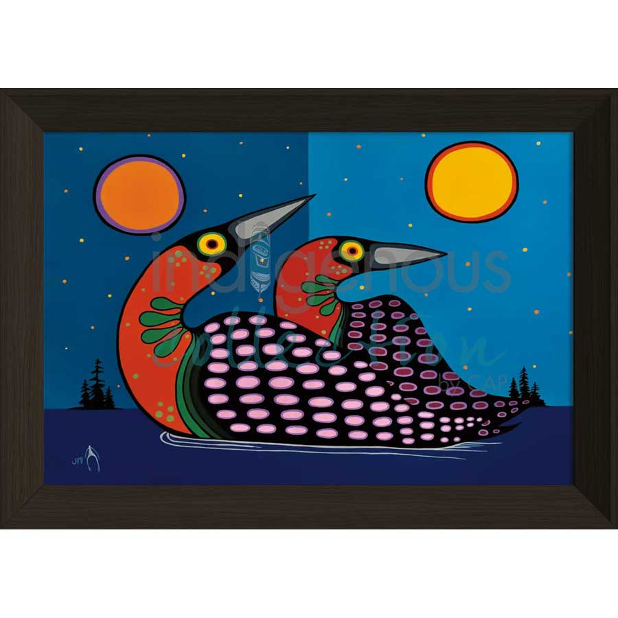 Loons by artist Jim Oskineegish - Ojibway. Indigenous Collection