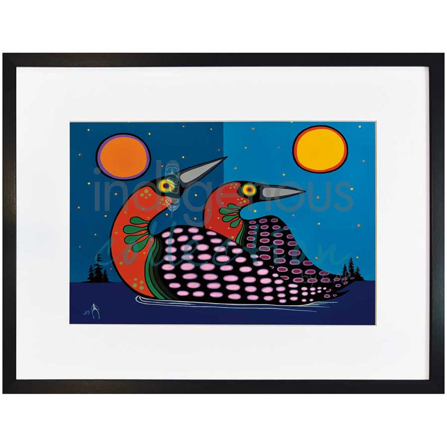 Loons by artist Jim Oskineegish - Ojibway. Indigenous Collection