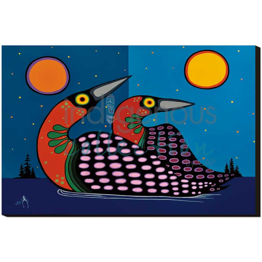 Loons by artist Jim Oskineegish - Ojibway. Indigenous Collection