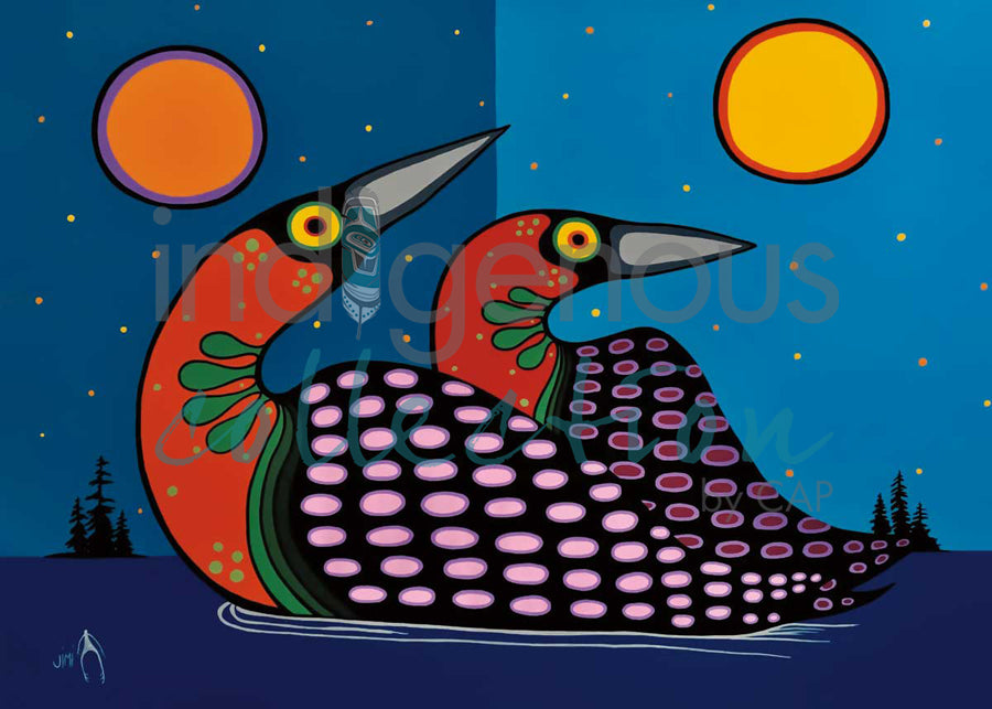 Loons by artist Jim Oskineegish