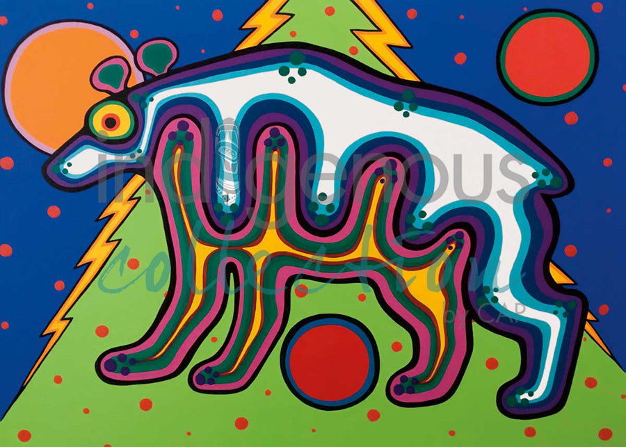 Bear Walking in Creation by artist Jim Oskineegish