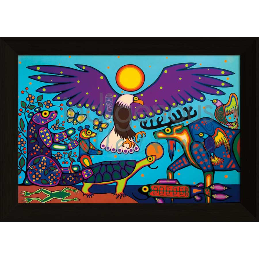 Where Sky, Water and Land Meet by artist Jim Oskineegish - Ojibway. Indigenous Collection