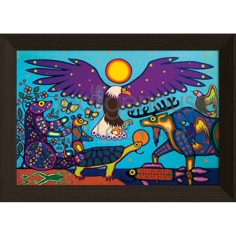 Where Sky, Water and Land Meet by artist Jim Oskineegish - Ojibway. Indigenous Collection